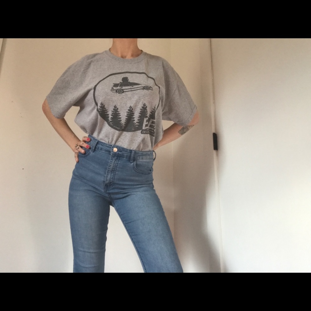 Redbubble Honda Wagon ET Theme Tee Shirt Gray